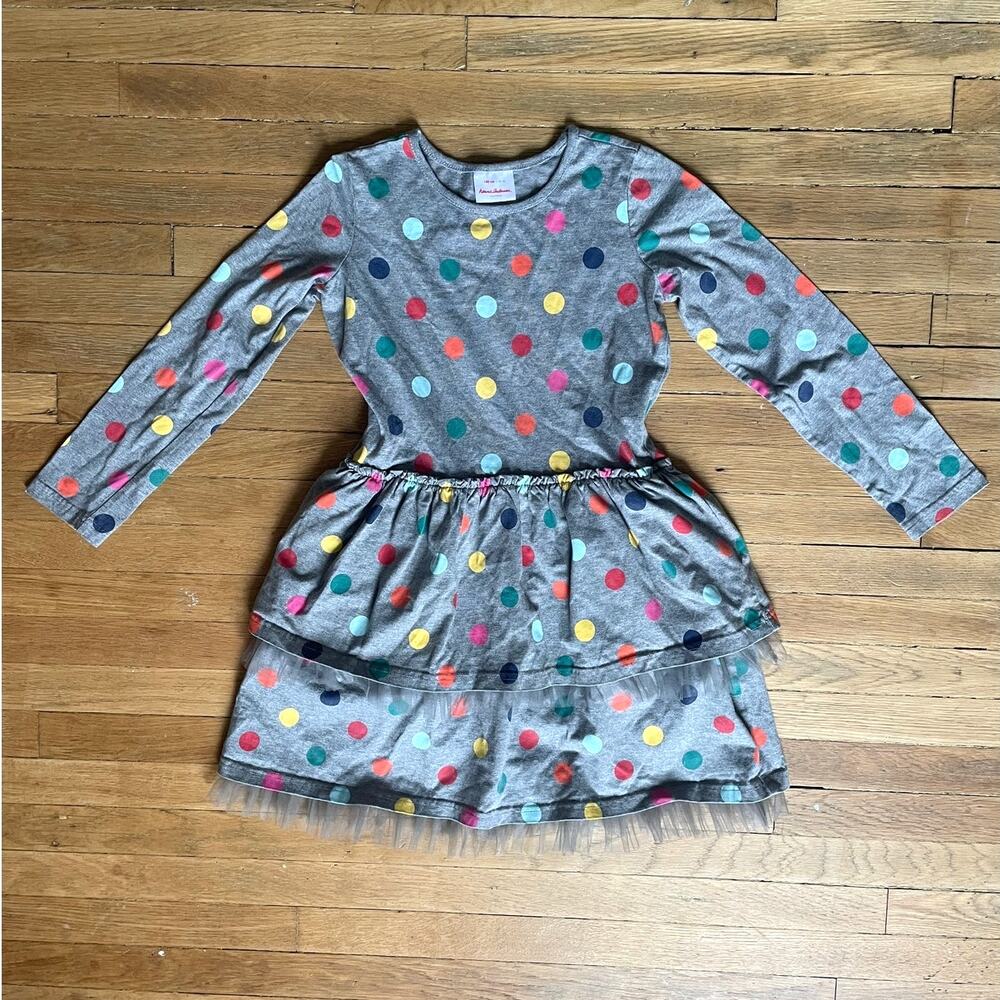 Hanna Andersson Girls Polka Dot Tiered Princess Tulle Skirt Dress Size 10